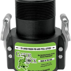 Green Leaf GLP300B Cam Lever Coupling, 3 in, Female x MNPT, Polypropylene, Black