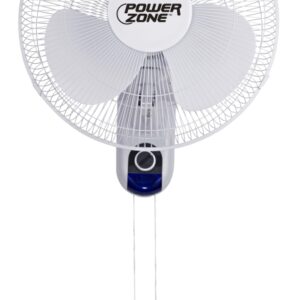 PowerZone HF-40W Wall-Mount Fan, 120 V, 16 in Dia Blade, 3-Blade, 3-Speed, White