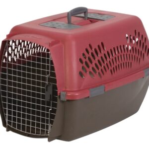 Aspenpet Pet Porter 21090 Fashion Pet Carrier, 26.2 in W, 18.6 in D, 16-1/2 in H, L, Plastic, Black/Deep Red