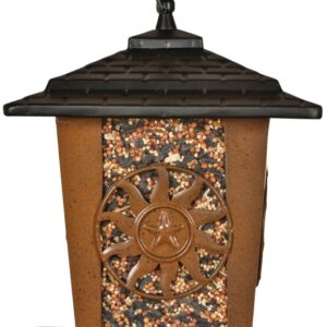 Perky-Pet 370 Seed Lantern Feeder, Sun, Star, 3 lb, Metal, Brown, 10.26 in H, Hanging/Pole Mounting