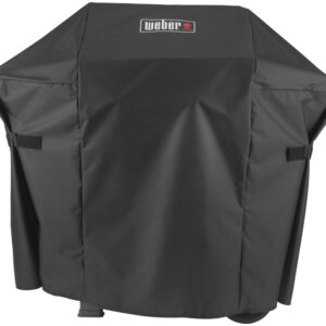 Weber 7138 Premium Grill Cover, 48 in W, 17.7 in D, 42 in H, Polyester, Black