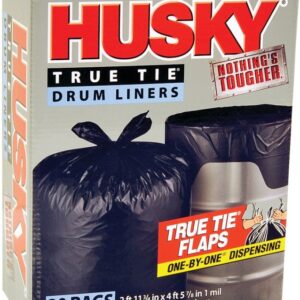 Husky HK55WC030B Drum Liner, 55 gal Capacity, Plastic, Black