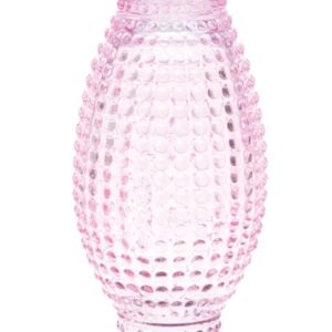 Perky-Pet 8131-2 Bird Feeder, Hobnail Vintage, 16 oz, 4-Port/Perch, Glass, Pale Cranberry, 10-1/4 in H