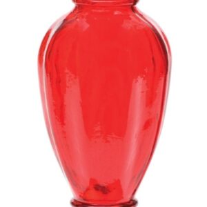 Perky-Pet 8133-2 Bird Feeder, Daisy Vase Vintage, 18 oz, 4-Port/Perch, Glass, Red, 12.7 in H
