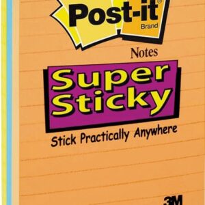 Post-it 4645-35SAN Super Sticky Note, Assorted Neon