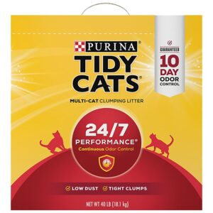 Tidy Cats 7023001669 Cat Litter, 35 lb Capacity, Gray/Tan, Granular Pail