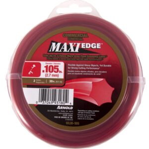 Arnold Maxi Edge Series WLM-105 Trimmer Line, 0.105 in Dia, 30 ft L, Polymer, Red