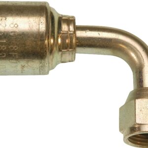 Gates MegaCrimp G25180-1212 Hose Coupling, 1-1/16-12, Crimp x JIC, 90 deg Angle, Steel, Zinc