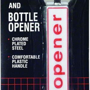 Chef Craft 20157 Bottle Opener and Can Tapper, Steel, Plastic Handle, 5-1/2 in OAL