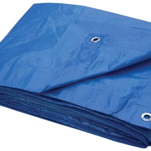 ProSource T0810BB70 Tarpaulin, 10 ft L, 8 ft W, 3.5 mil Thick, Polyethylene, Blue