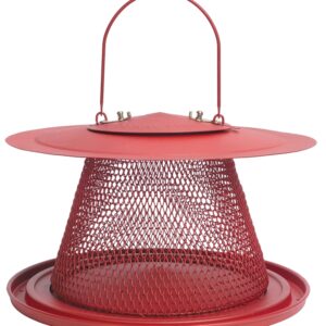 Perky-Pet NO/NO C00322 Wild Bird Feeder, Cardinal, 2.5 lb, 1-Port/Perch, Metal, Red, Hanging Mounting