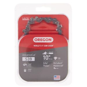 Oregon Xtraguard S39 Chainsaw Chain, 10 in L Bar, 0.05 Gauge, 3/8 in TPI/Pitch, 39-Link