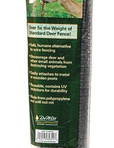 DeWitt DDF7100PRO Deer Fence, 100 ft L, 7 ft H, Square Mesh, 3/4 in Mesh, Polypropylene, Black