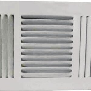 ProSource SW03-10X6 Register, 11-1/2 in L, 7-1/2 in W, 52 degree Air Deflection, 3-Way, Steel, White