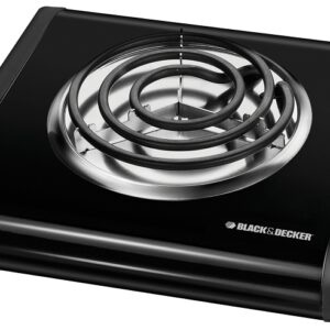 Black+Decker SB1001B Buffet Range, 5-1/2 in Dia Burner, 100 W, 1-Burner, Knob Control, 2-Control, Metal, Black