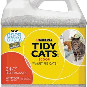 Tidy Cats 7023011614 Cat Litter, 14 lb Capacity, Gray/Tan, Granular Jug