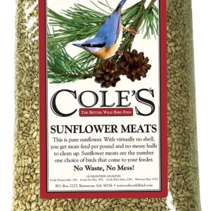 Cole's SM10 Straight Bird Seed, 10 lb Bag, Ingredients: 100% Sunflower Meats