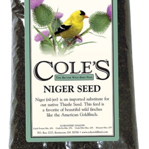 Cole's NI05 Straight Bird Seed, 5 lb Bag, Ingredients: 100% Niger Seed, Corn, Oats, Peanut Butter, Peanuts