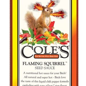 Cole's Flaming Squirrel Seed Sauce FS08 Bird Seed, Cajun Flavor, 8 oz Bottle