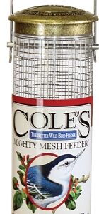 Cole's MM06 Tube Bird Feeder, Attracts: Chickadees, Finches and Bluebirds