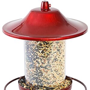 Perky-Pet 312R Panorama Bird Feeder, 9 in H, Perch, 2 lb, Red, Powder-Coated Red Sparkle