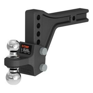 Curt 45935 Adjustable Trailer Hitch Dual-Ball Mount, 5-1/2 in Drop, 4-1/2 in Rise, 2, 2-5/16 in Dia Hitch Ball, 1/PK