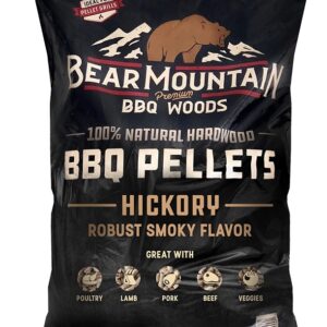 Bear Mountain FK14 Series BBQ Pellet, Hickory, 20 in L, Hardwood, 20 lb Bag