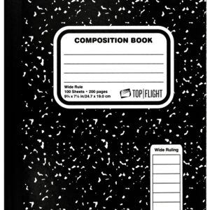 Top Flight MB100 Series 4511923 Marbled Composition Book, 100-Sheet, Sewn Binding