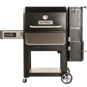 Masterbuilt DigitalFan Gravity MB20041220 Digital Charcoal Grill and Smoker, Charcoal, Iron/Steel, Black