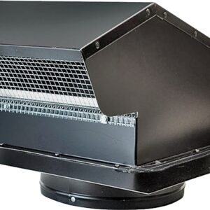 Master Flow GNV7BL Goose Neck Ventilator, 14-3/4 in W, Galvanized Steel, Black