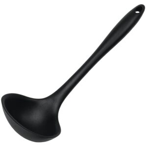 Chef Craft Premium Series 13660 Spoon, 11-1/4 in OAL, Silicone/Steel, Black