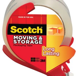 Scotch 3650S-RD Series Packaging Tape, 38.2 yd L, Clear, 1.88 in W, 2.4 mil, Polypropylene Backing