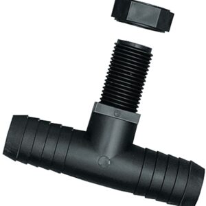 Green Leaf NTT 38 P 2PK Hose Tee, 3/8 x 11/16 in, Barb x Male Union, Polypropylene