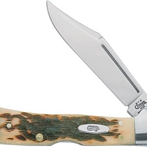 Case 133 Folding Pocket Knife, 2.72 in L Blade, Tru-Sharp Surgical Stainless Steel Blade, 1-Blade, Amber Handle