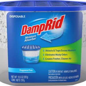 DampRid FG100 Fragrance-Free Disposable Moisture Absorber, 10.5 oz Tub, Solid
