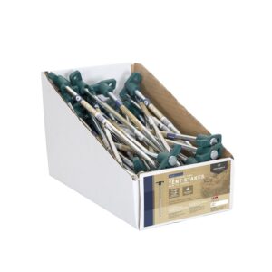 Stansport 818-50 Tent Stake, 10 in L, 1-1/2 in W, Steel, Silver