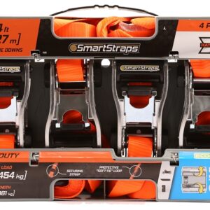 SmartStrap 349 Tie-Down, 1-1/4 in W, 14 ft L, Polyester, Orange, 1000 lb, S-Hook End Fitting, Steel End Fitting