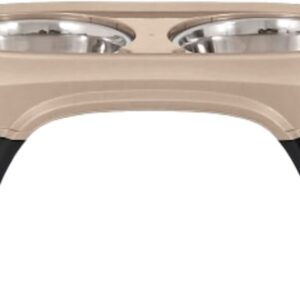 Petmate Easy Reach Diner 23479 Feeder and Waterer, XL, 12 cup Volume, 2-Compartment, Plastic/Stainless Steel