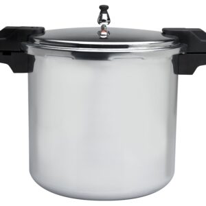 Mirro MIR-92122A Pressure Cooker, 22 qt, Aluminum, Silver, Polished