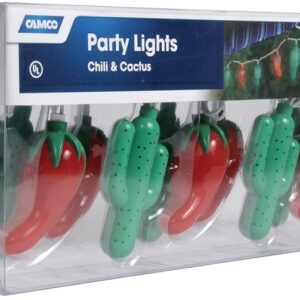 Camco USA 42659 Party Light, 120 V, 10-Lamp, Includes: (1) Spare Fuse, (2) Spare Bulbs