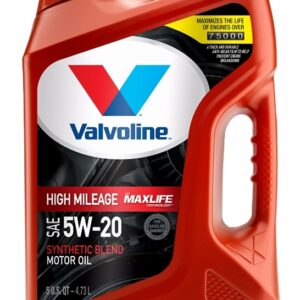 Valvoline 881162 Synthetic Blend Motor Oil, 5W-20, 5 qt, Jug