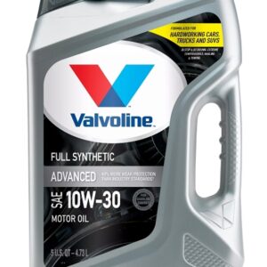 Valvoline 881165 Advanced Full Synthetic Motor Oil, 10W-30, 5 qt, Bottle