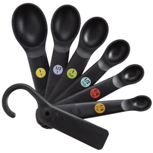 Oxo 11110801 Measuring Spoon Set, Plastic, Black