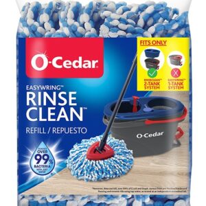 O-Cedar EasyWring RinseClean 172092 Spin Mop Refill, Microfiber, Blue/White