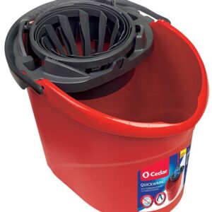 O-Cedar 164196 Bucket, 2.5 gal, Oval, Plastic Bucket/Pail, Red