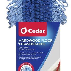 O-Cedar 139431 Dual-Action Dust Mop, 20 in W Head, Microfiber Head, Metal Handle, Blue