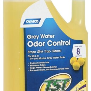 Camco USA 40252 Series Water Odor Control, Clear/Light Straw, 32 oz Bottle, Liquid, Lemon