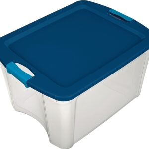 Sterilite 14469606 Carry Tote, Plastic, Clear, 23-5/8 in L, 18-5/8 in W, 13-5/8 in H