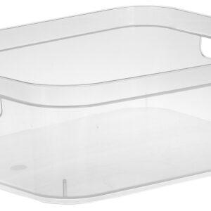 Sterilite 13248608 Short Storage Bin, 16.5 qt Capacity, Polypropylene, Clear, 15 in L, 12-1/4 in W, 5-1/4 in H