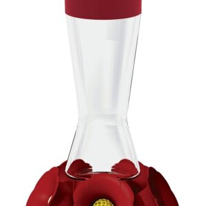 Perky-Pet 204CP-4 Bird Feeder, 5-Port/Perch, Glass, Red, 10-1/2 in H